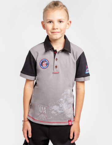 Kids Polo Shirt Molfars’ Second Expedition. Color graphite. .