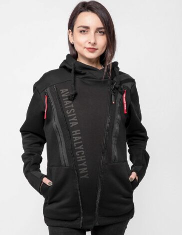 Women's Hoodie Runway. Color black. .