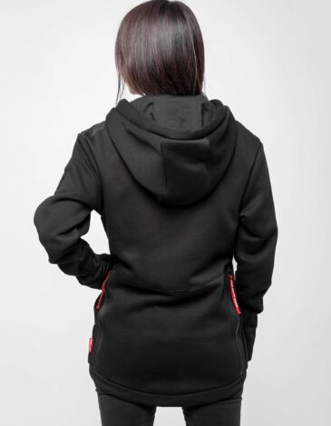 Women's Hoodie Runway. Color black. Unisex hoodie (men’s sizes).