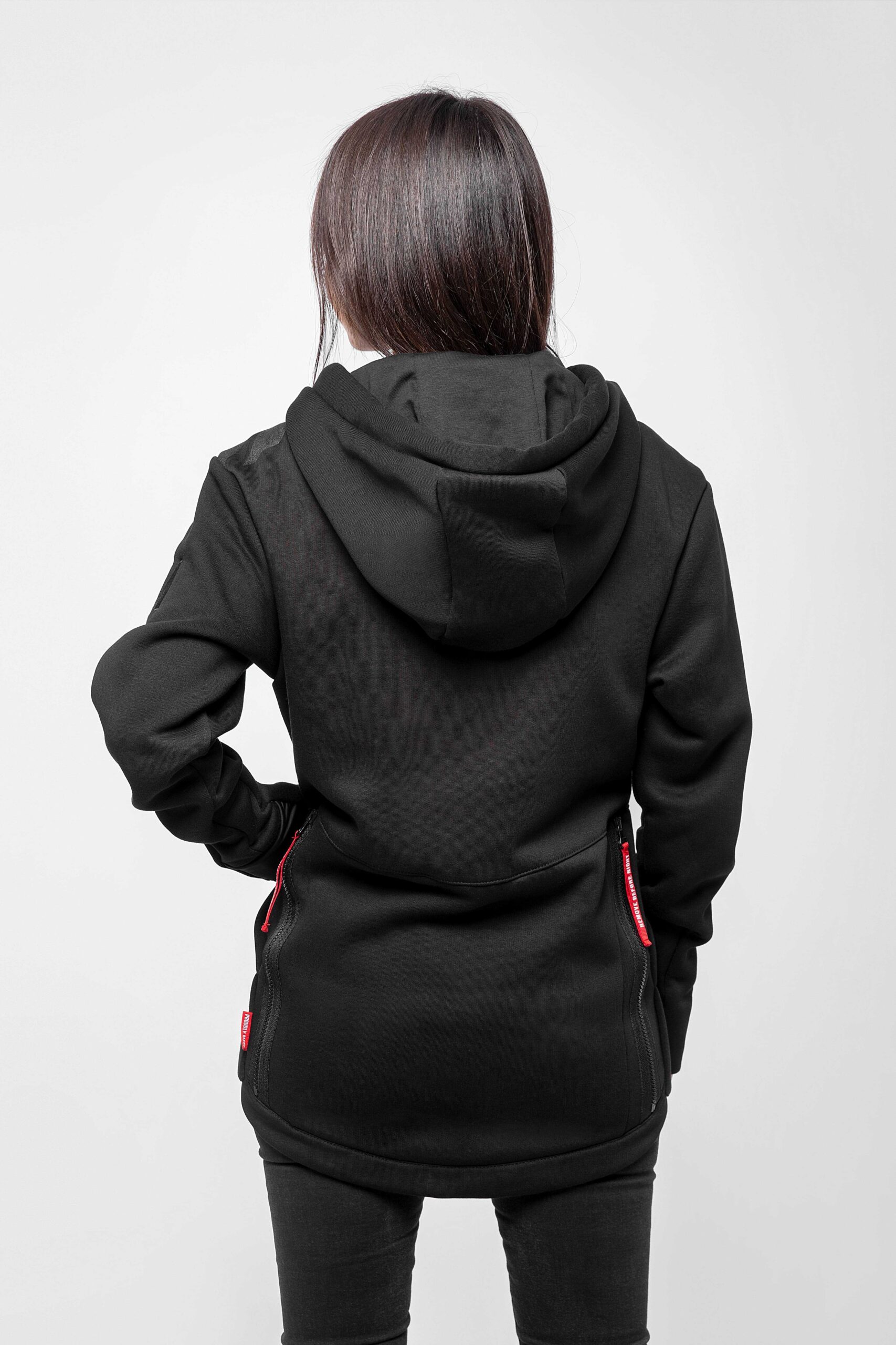 Women's Hoodie Runway. Color black.  Don’t worry about the universal size.