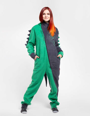 Women's Kigurumi Pajamas Dragon. Color green. .