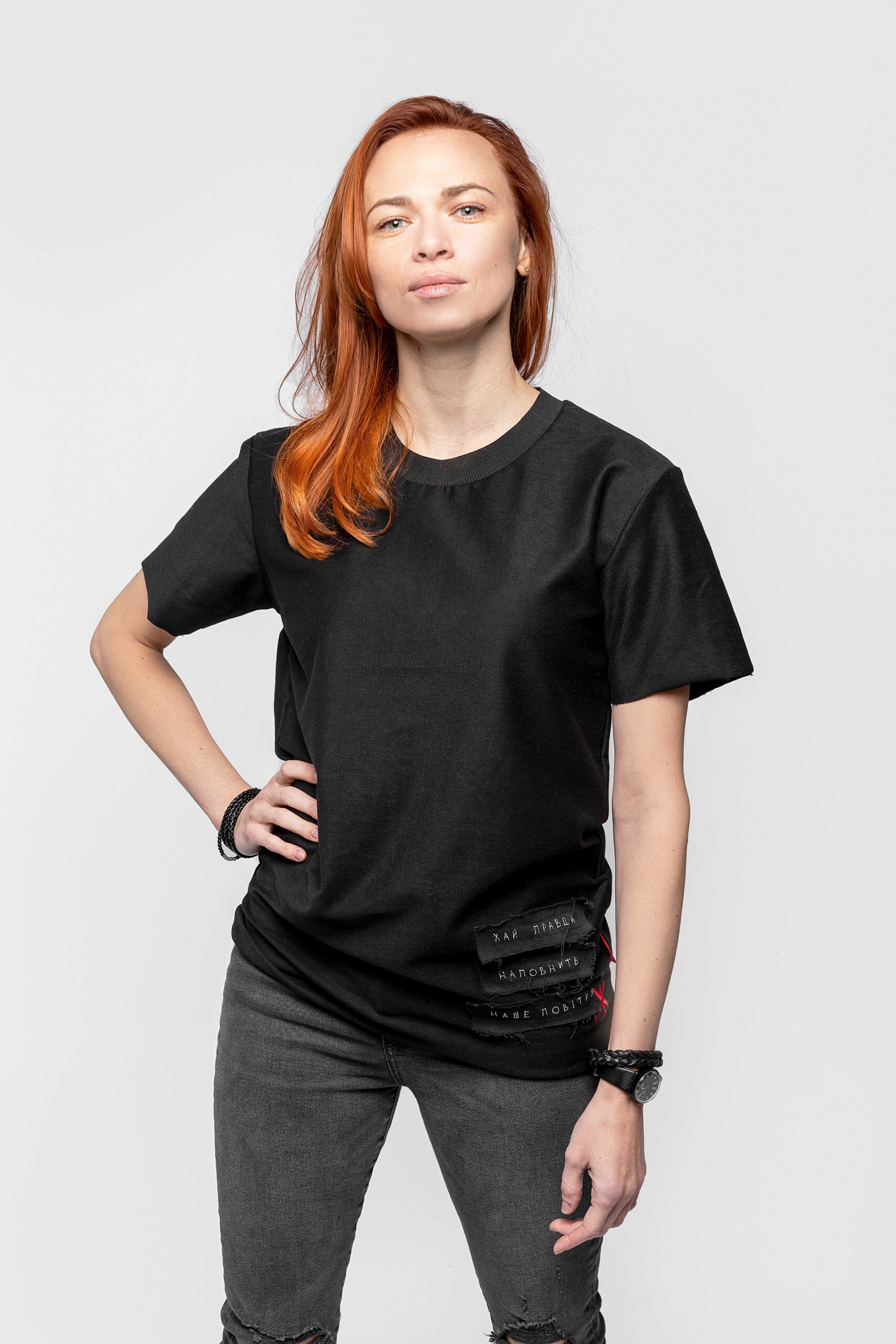 Women T-Shirt Let The Truth Fill The Air. Color black. .