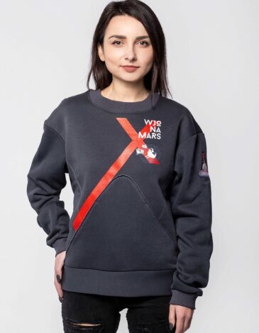 Women's Sweatshirt Triskelion. Color dark gray. 
Size worn by the model: XS.
