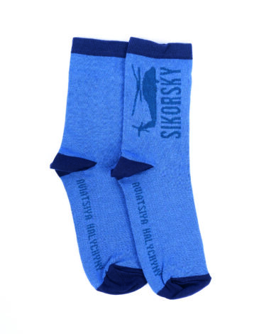 Socks Helicopter Sikorsky. Color navy blue. .