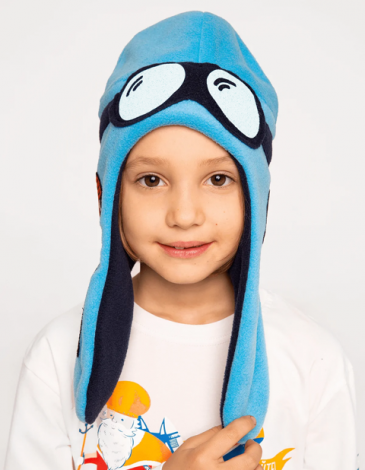 Kids Hat Pilot. Color sky blue. 1.