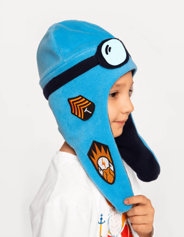 Kids Hat Pilot. Color sky blue. 1.