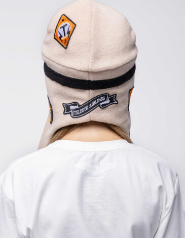 Kids Hat Pilot. Color sand. Hat: unisex, well suited for both boys and girls.