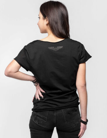 Women's T-Shirt New Drummer`s Gilfriend. Color black. .