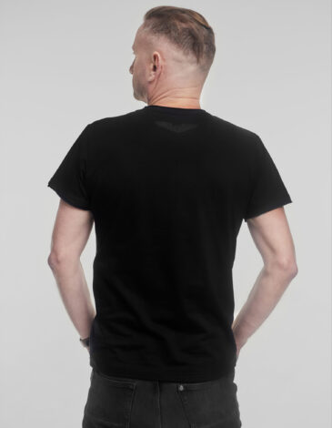 Men's T-Shirt Exiled From Hell. Color black. Unisex T-shirt (men’s sizes).