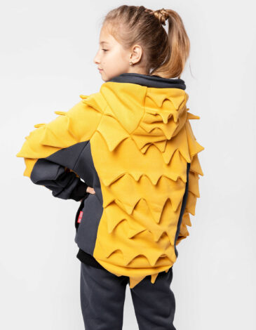 Kid`s Hoodie Pangolin. Color yellow. .