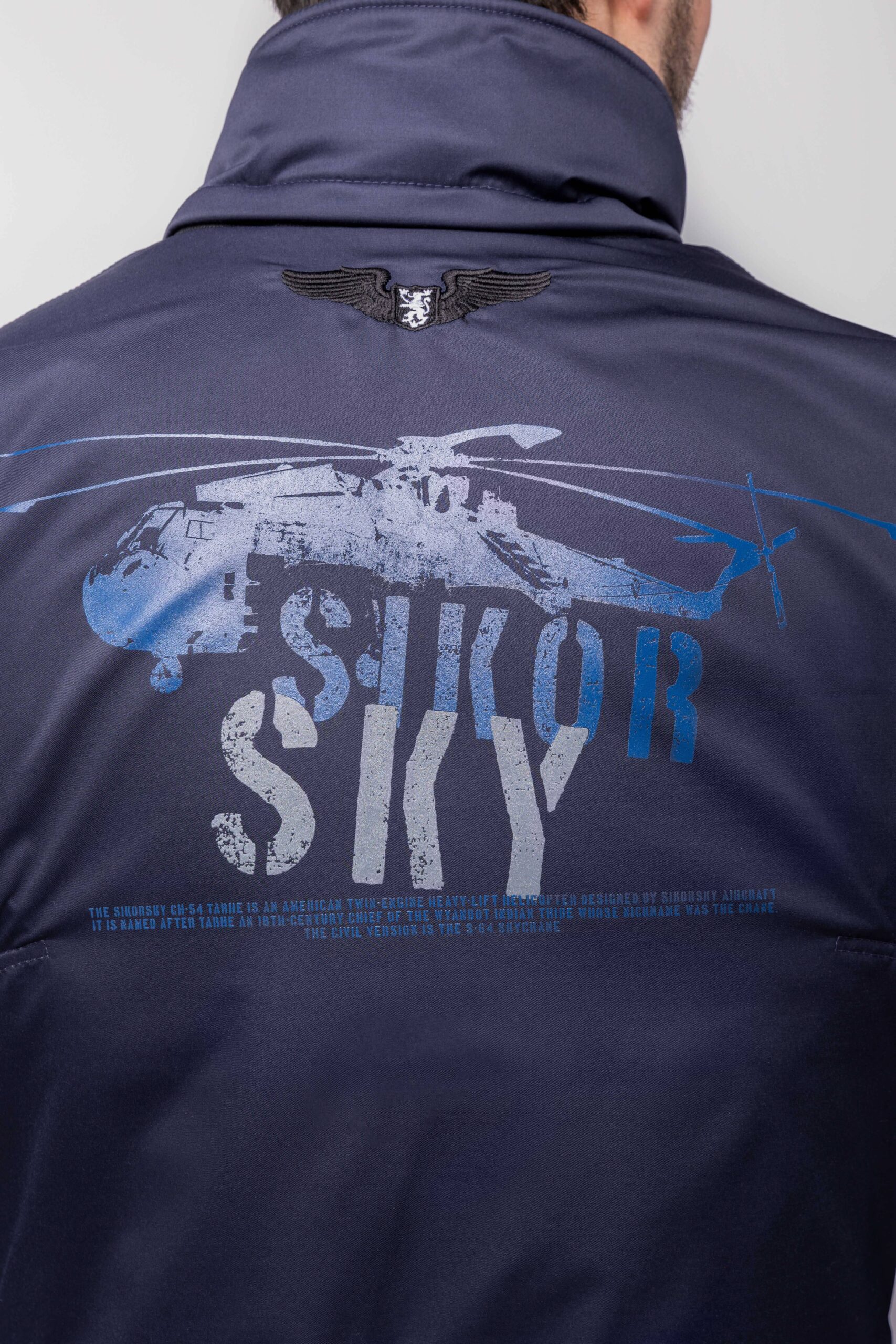 Men's Hoodie Skycrane. Color navy blue. 10.