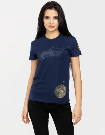 Women's T-Shirt Skycrane. Color navy blue. .
