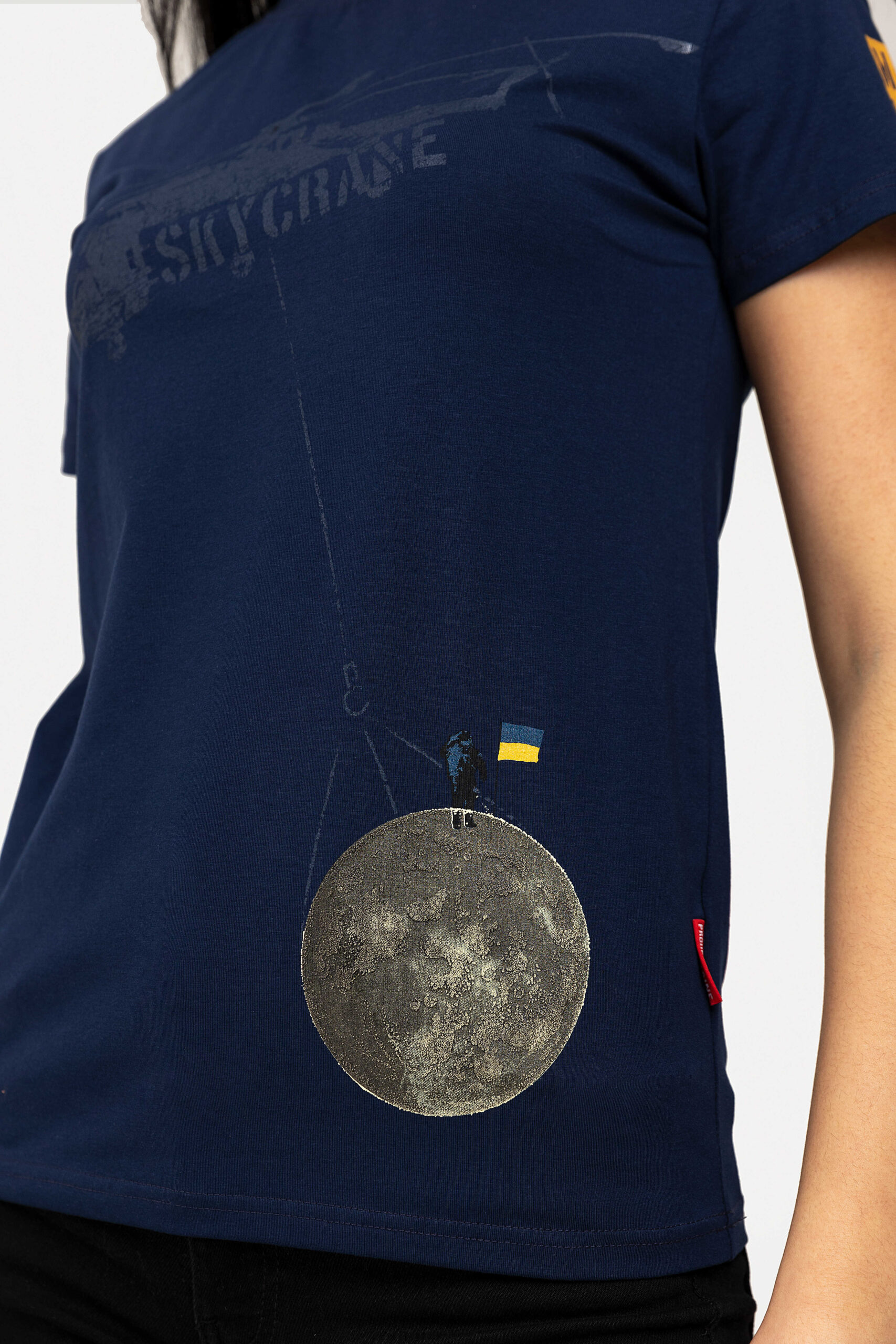 Women's T-Shirt Skycrane. Color navy blue. 3.