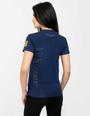 Women's T-Shirt Skycrane. Color navy blue. .