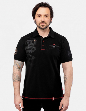 Men's Polo Shirt 204 Brigade. Color black. .