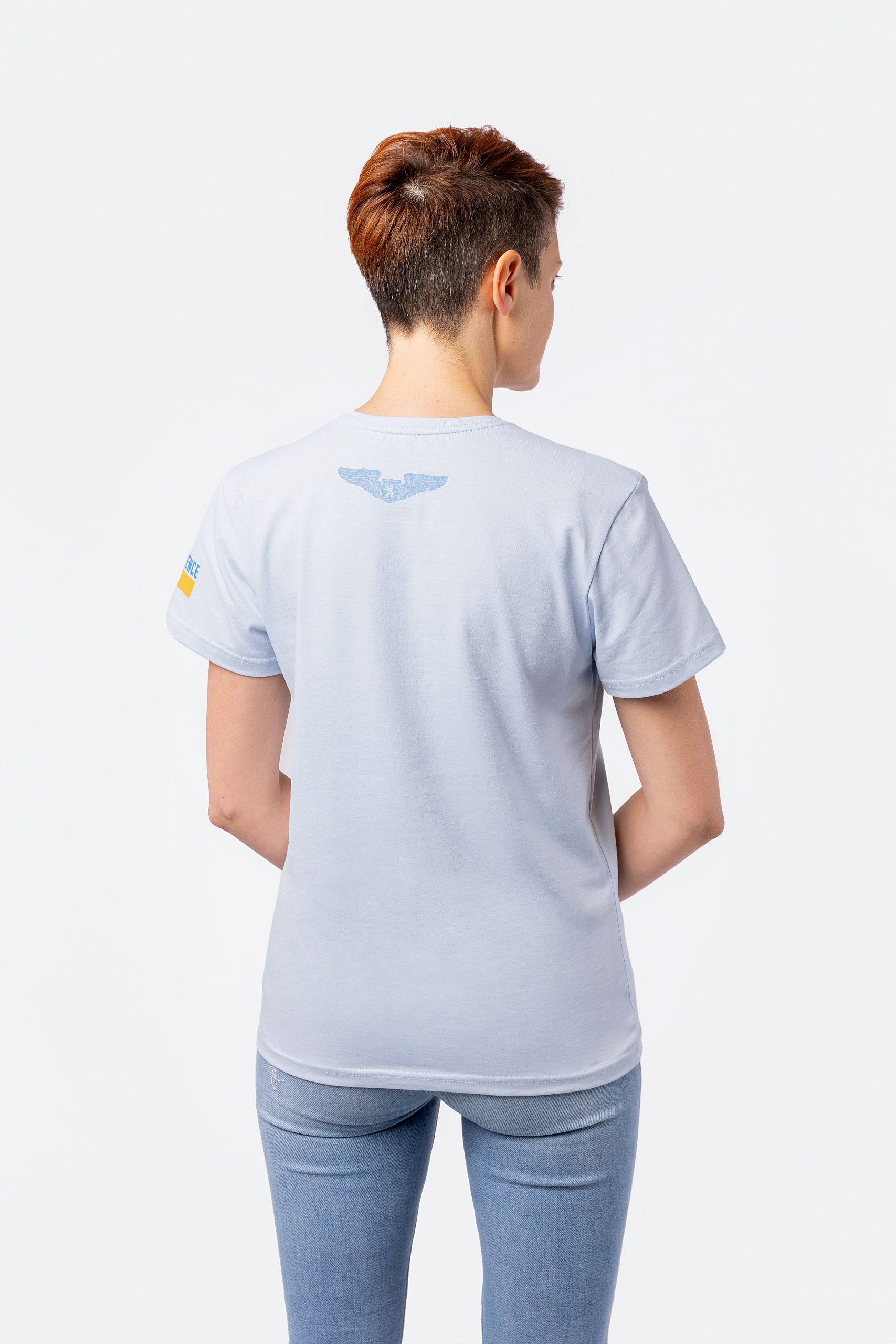 Women's T-Shirt We Are From Ukraine.а. Color light blue. 1.
