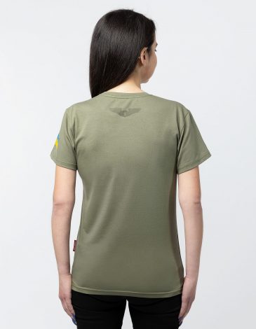 Women's T-Shirt Chornobaivka. Color khaki. .