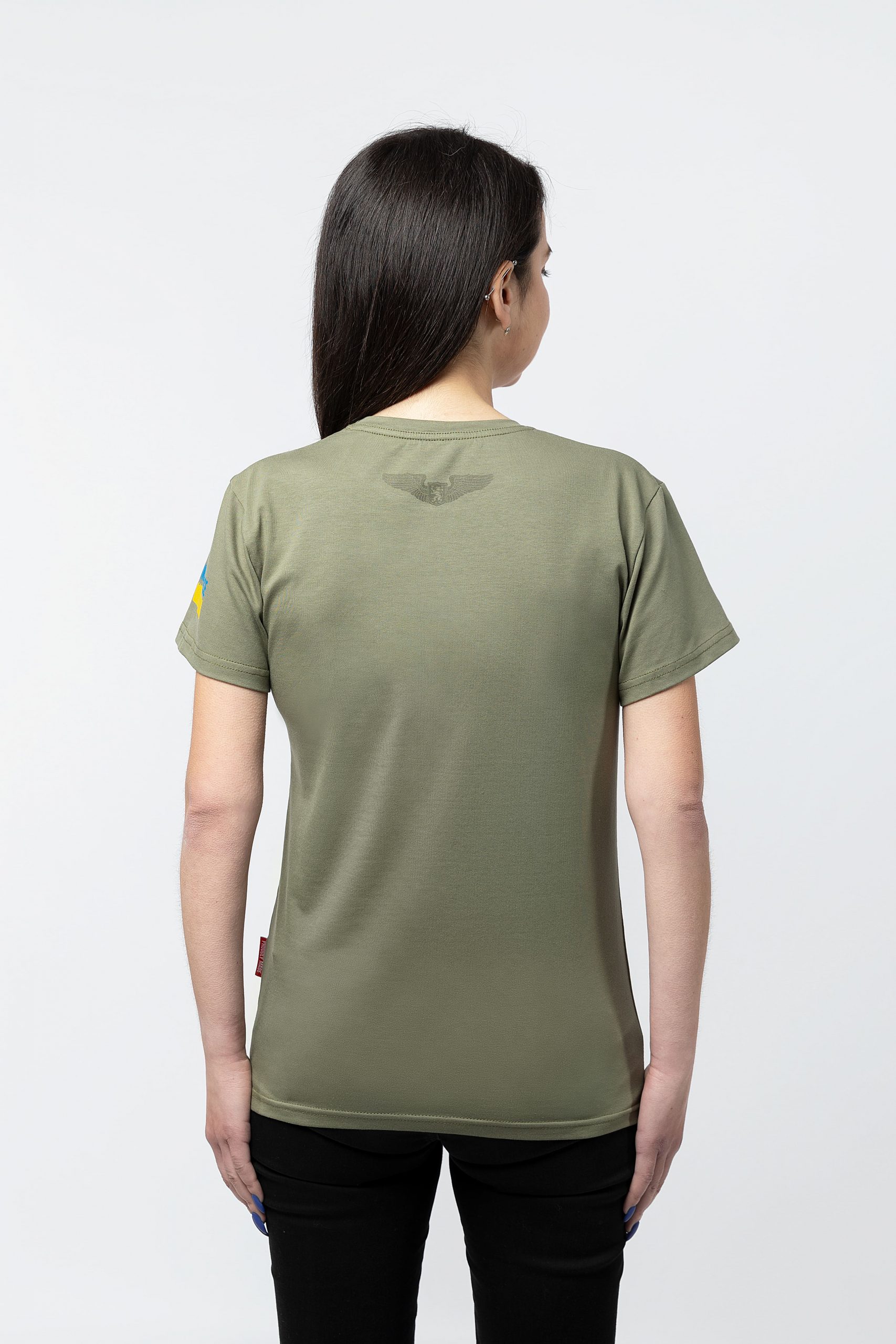 Women's T-Shirt Chornobaivka. Color khaki. 1.