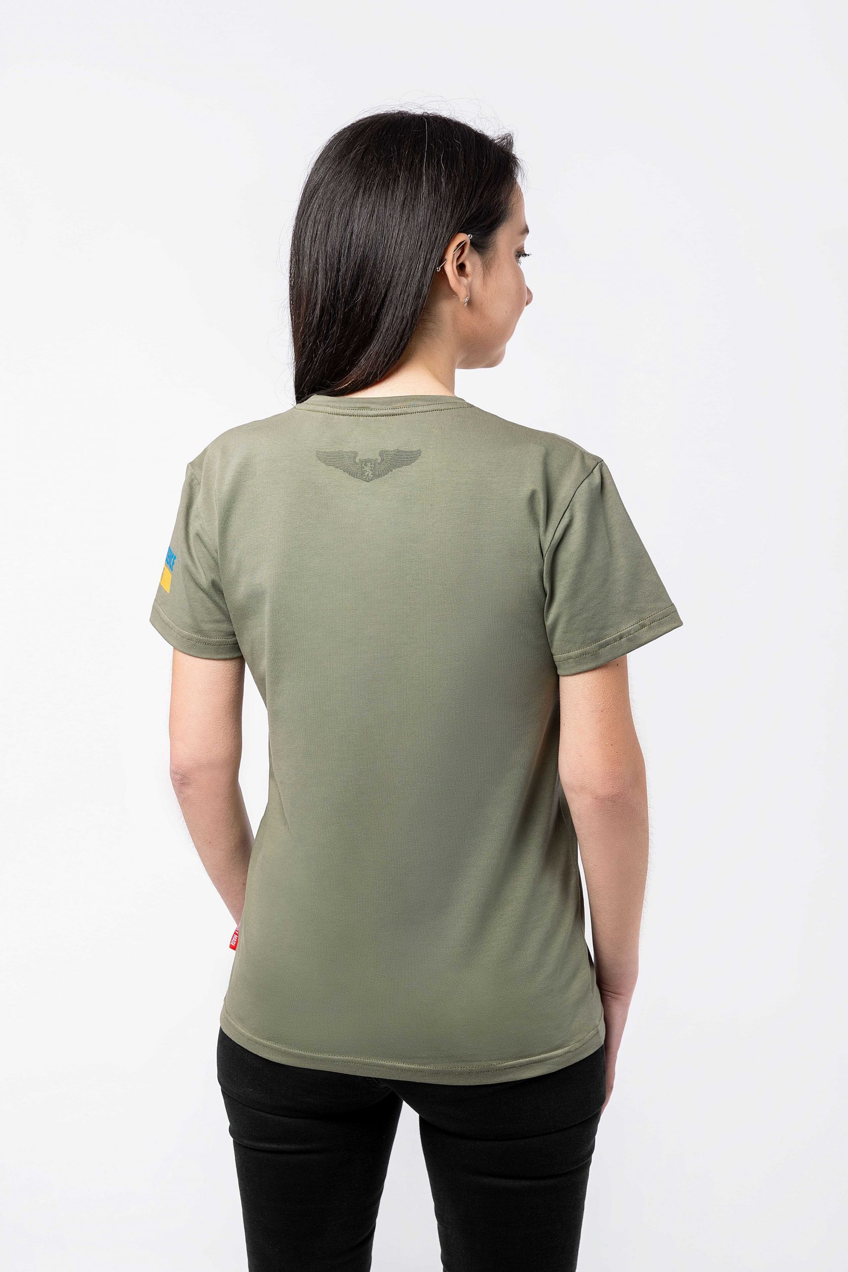 Women's T-Shirt We Are From Ukraine.h. Color khaki. 1.