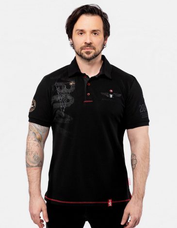 Men's Polo Shirt 204 Brigade. Color black. .