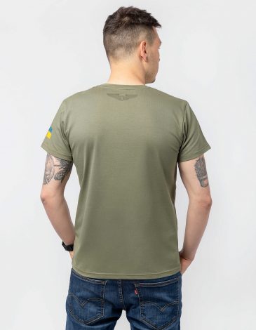 Men's T-Shirt Chornobaivka. Color khaki. .