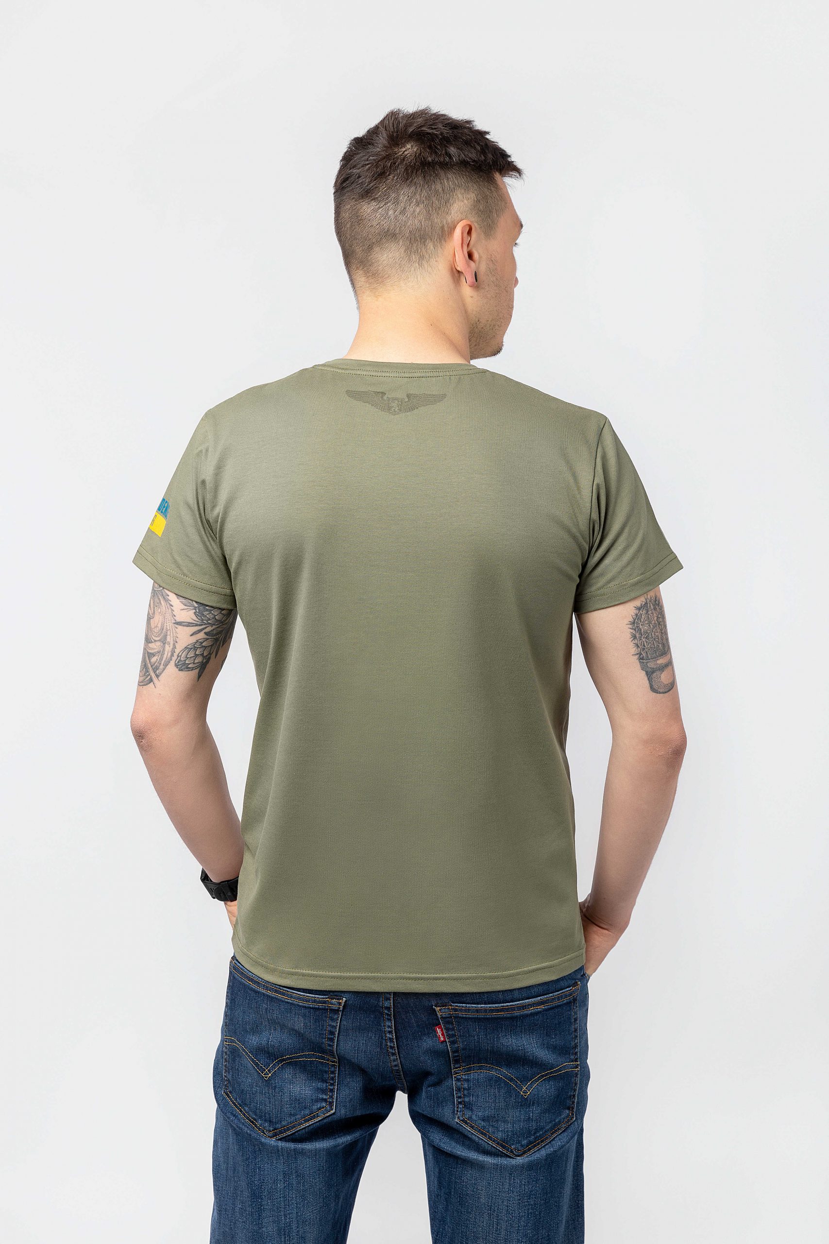 Men's T-Shirt Chornobaivka. Color khaki. 1.