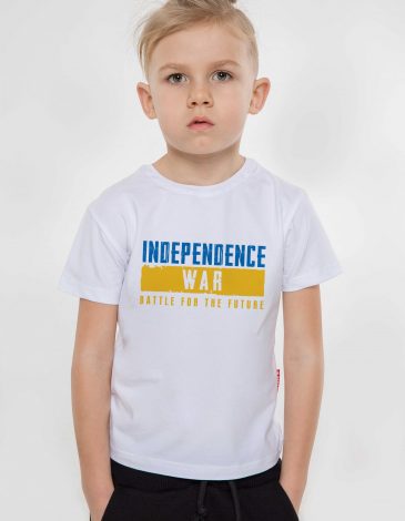 Дитяча Футболка Independence War. Колір білий. 95% бавовна, 5% спандекс  До футболки можна придбати подарункове упакування  Відтінки кольорів на вашому екрані можуть відрізнятися від кольору оригіналу.