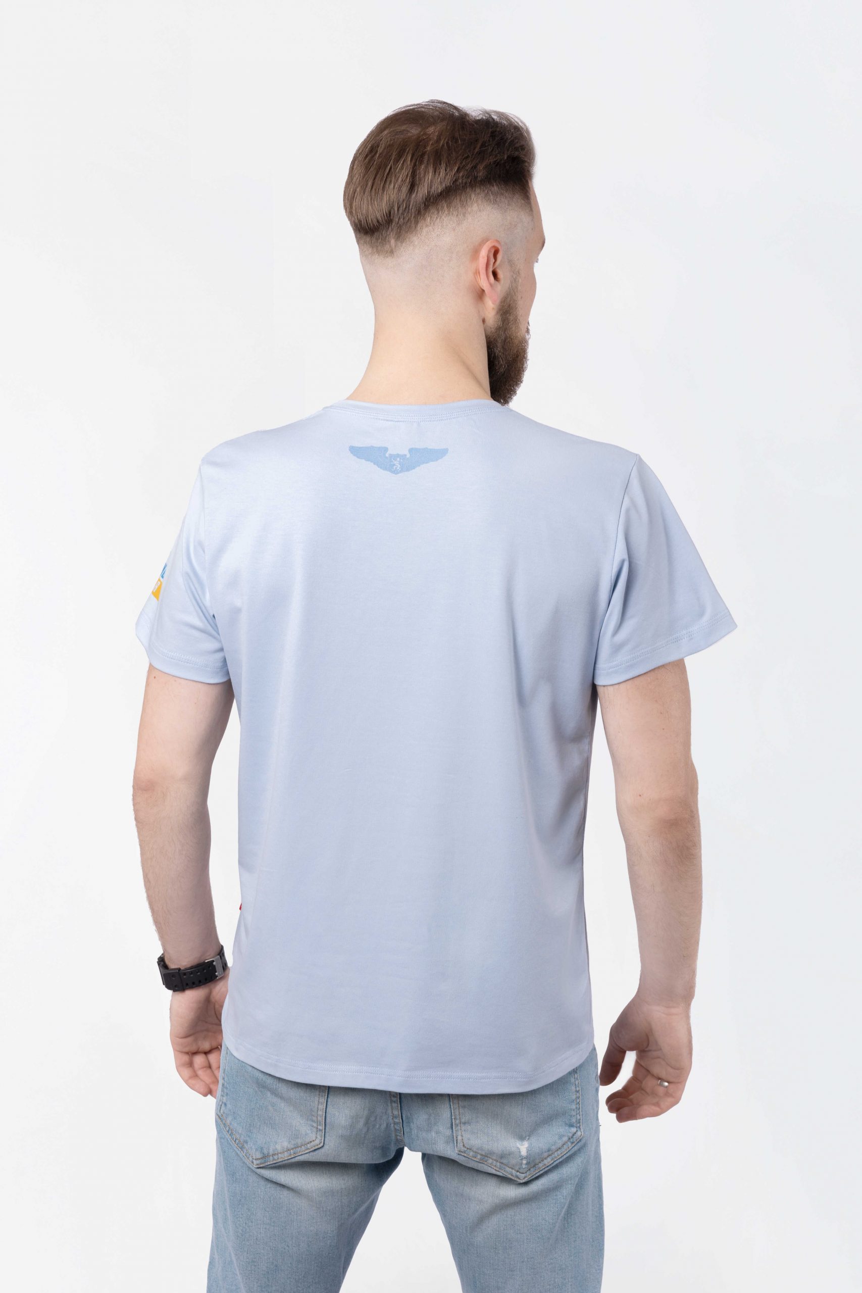 Men's T-Shirt We Are From Ukraine.a. Color light blue. 1.