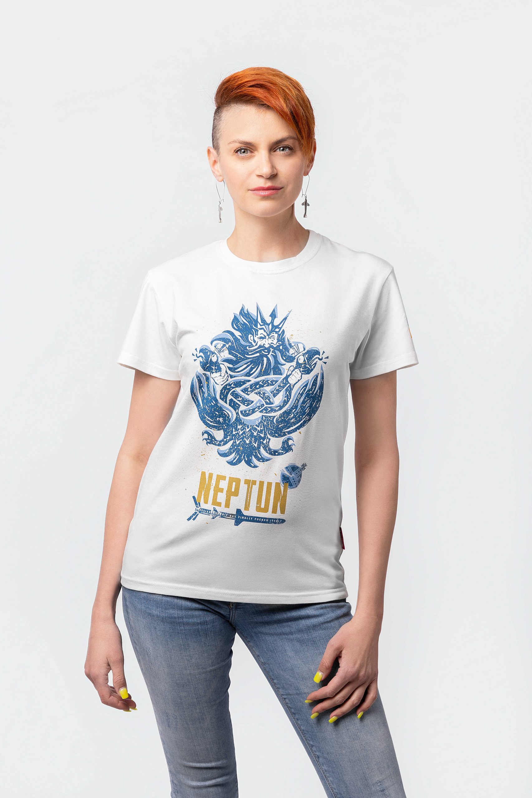 Women's T-Shirt Neptune. Color off-white. .