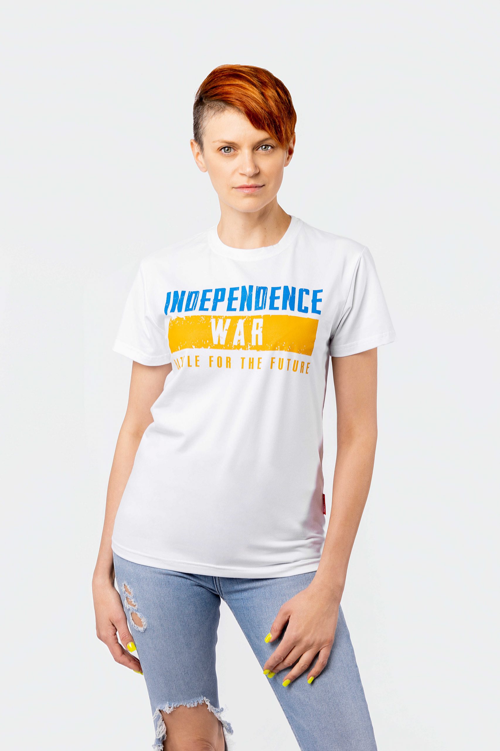 Women's T-Shirt Independence War. Color white. .