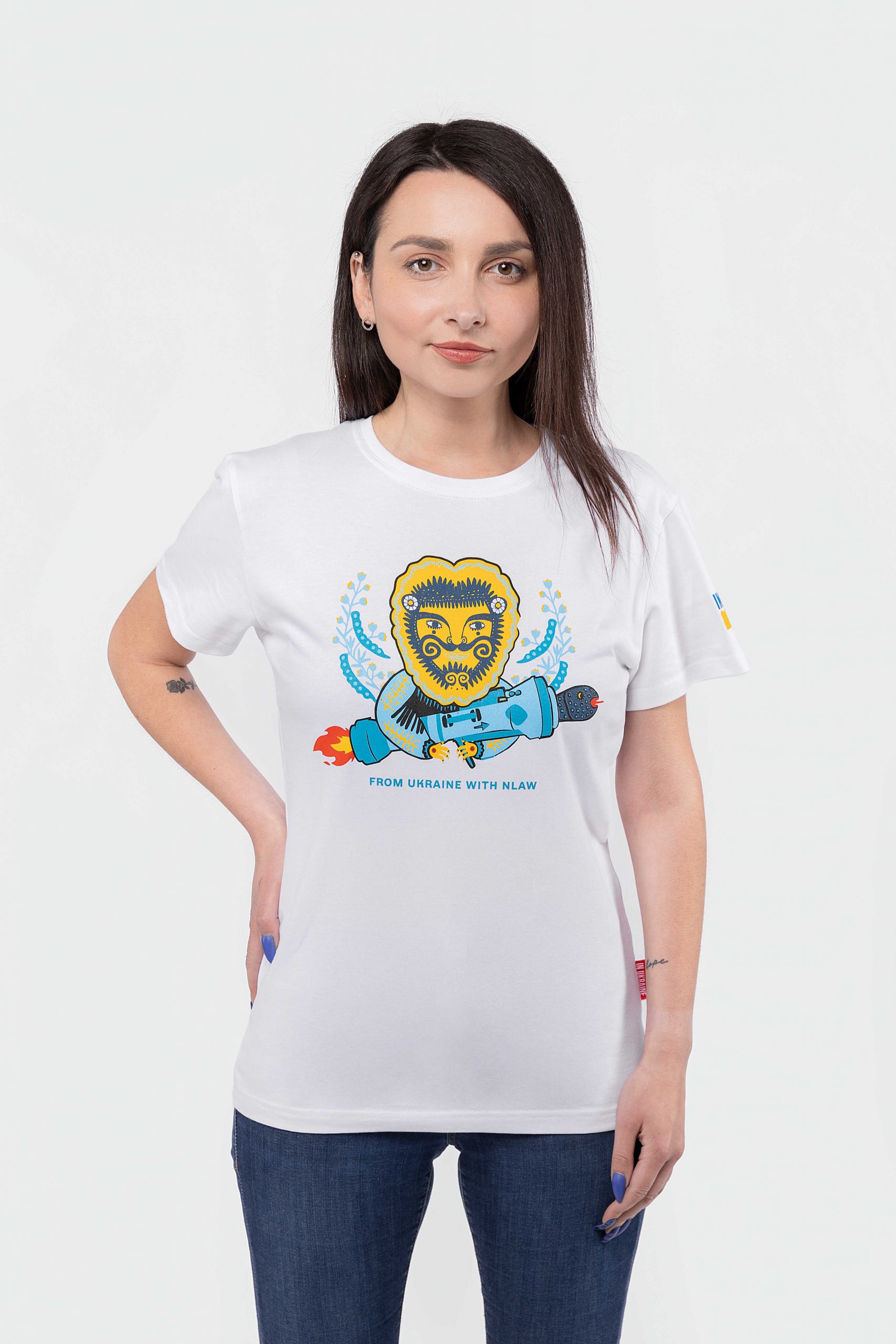 Women's T-Shirt From Ukraine With Nlaw. Color white. .