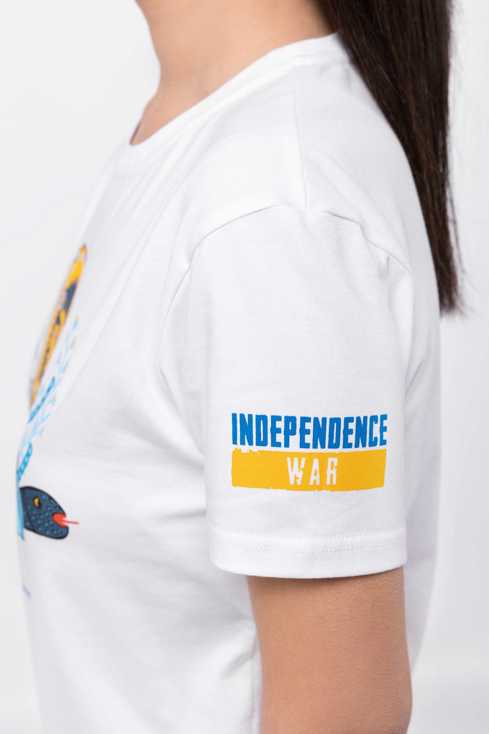 Women's T-Shirt From Ukraine With Nlaw. Color white. 3.