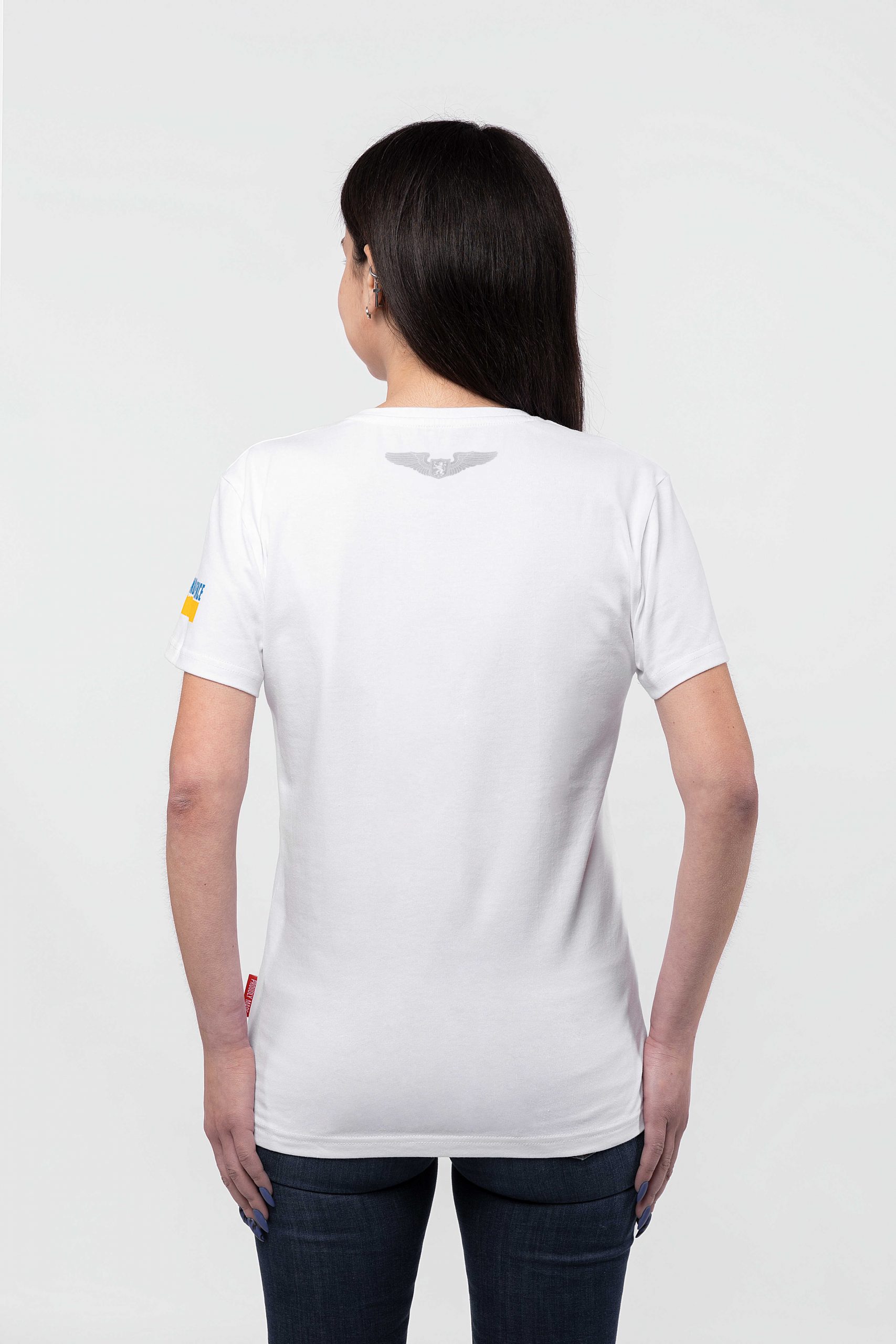 Women's T-Shirt From Ukraine With Nlaw. Color white. 1.