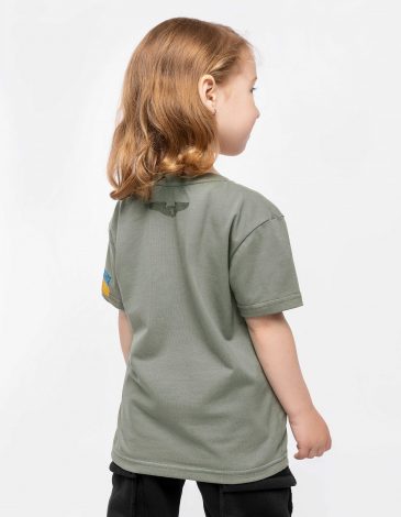 Kids T-Shirt We Are From Ukraine.h. Color khaki. .