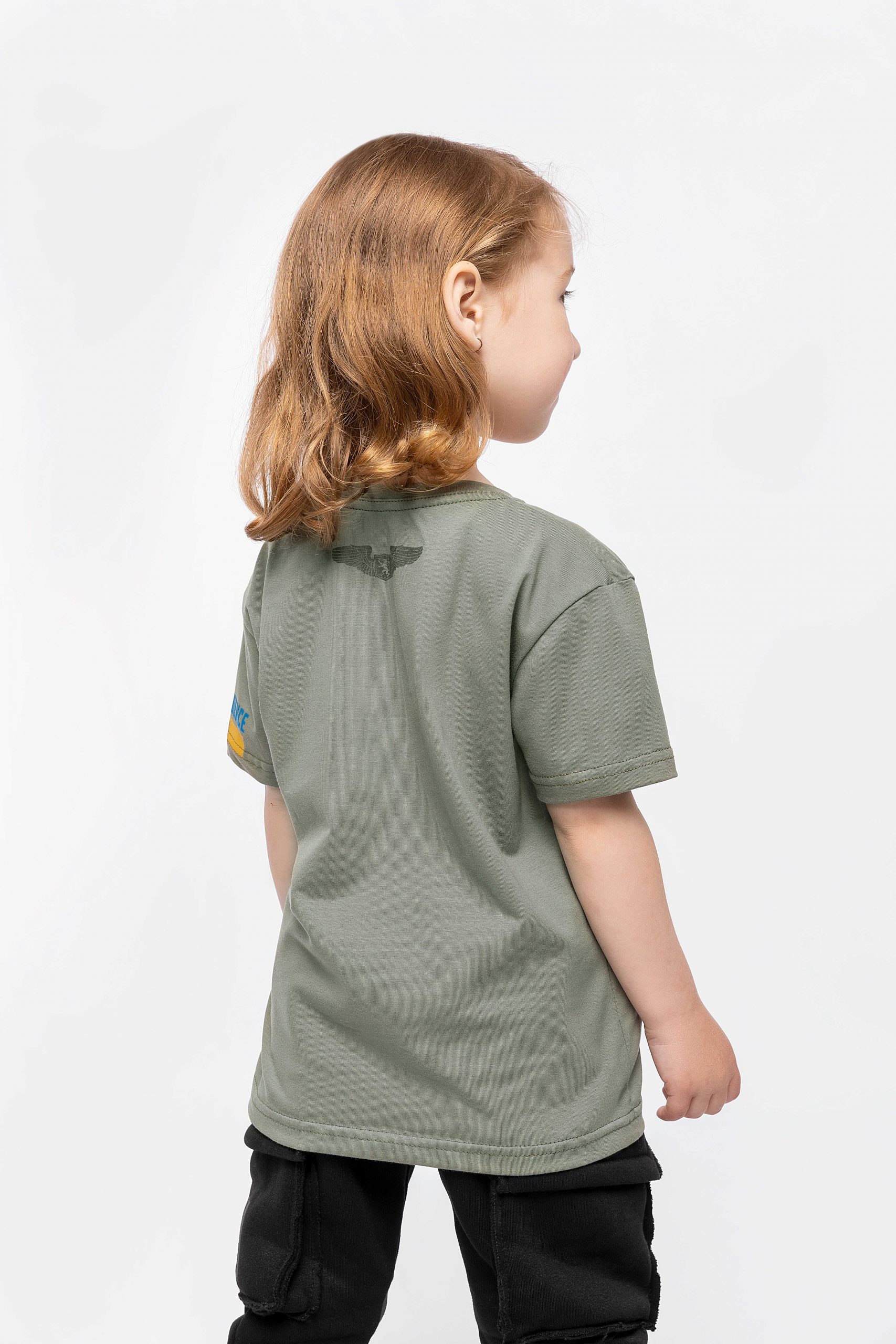 Kids T-Shirt We Are From Ukraine.h. Color khaki. 
Material: 95% cotton, 5% spandex.