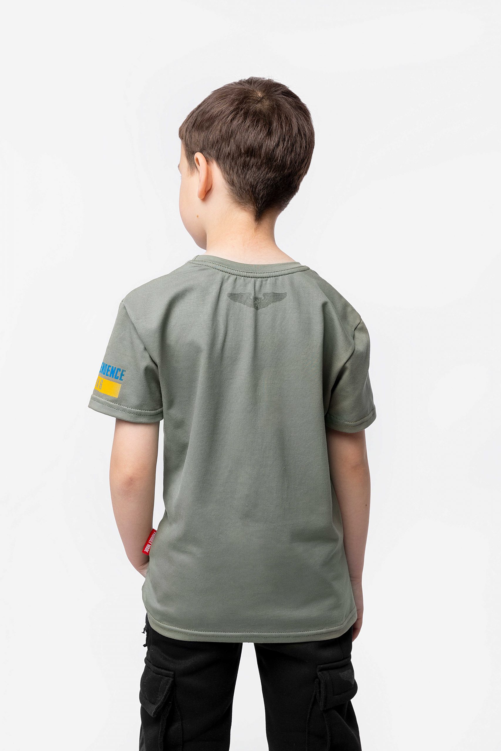 Kids T-Shirt We Are From Ukraine.h. Color khaki.  The color shades on your screen may differ from the original color.