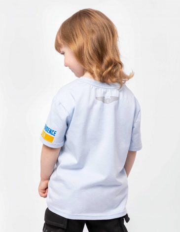 Kids T-Shirt We Are From Ukraine.a. Color light blue. Unisex T-shirt well suited for both boys and girls.