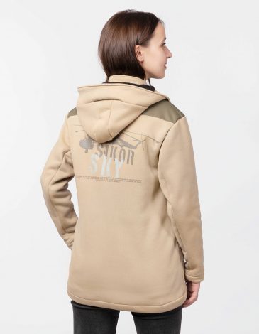 Women's Hoodie Skycrane. Color sand. .