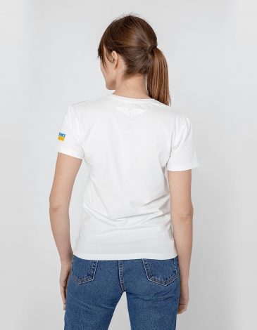 Women's T-Shirt Neptune. Color off-white. Material: 95% cotton, 5% spandex.