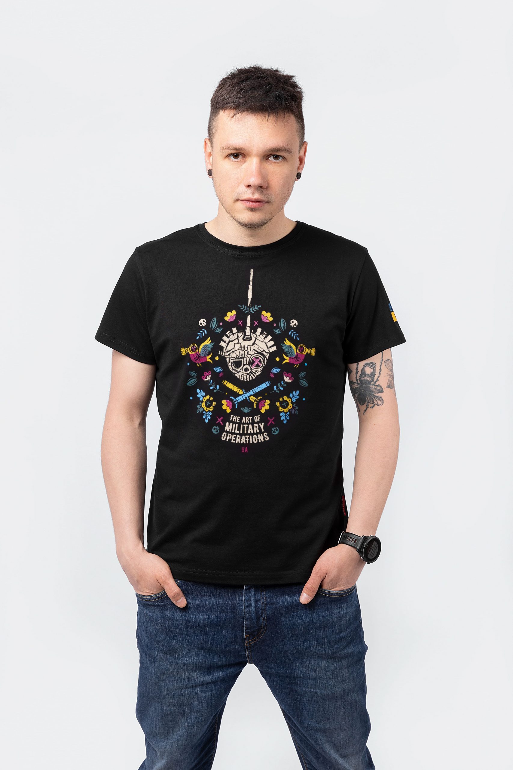 Men's T-Shirt Tank. Color black.    Unisex T-shirt (men’s sizes).