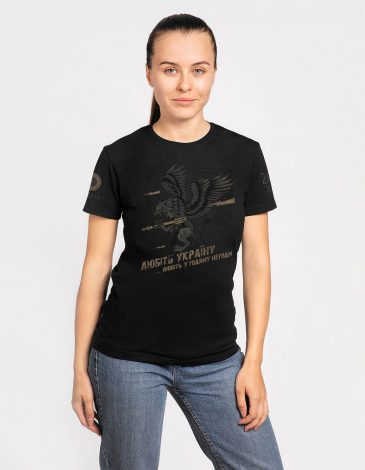 Women's T-Shirt Griffon. Color black. Material: 95% cotton, 5% spandex.