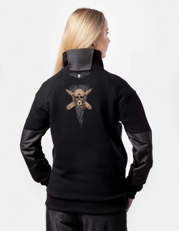 Women's Zippered Cardigan Thunderstrike. Color black. .