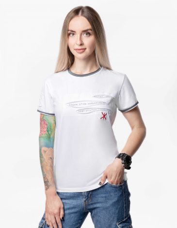 Women's T-Shirt Culture And Weapons. Color white. .