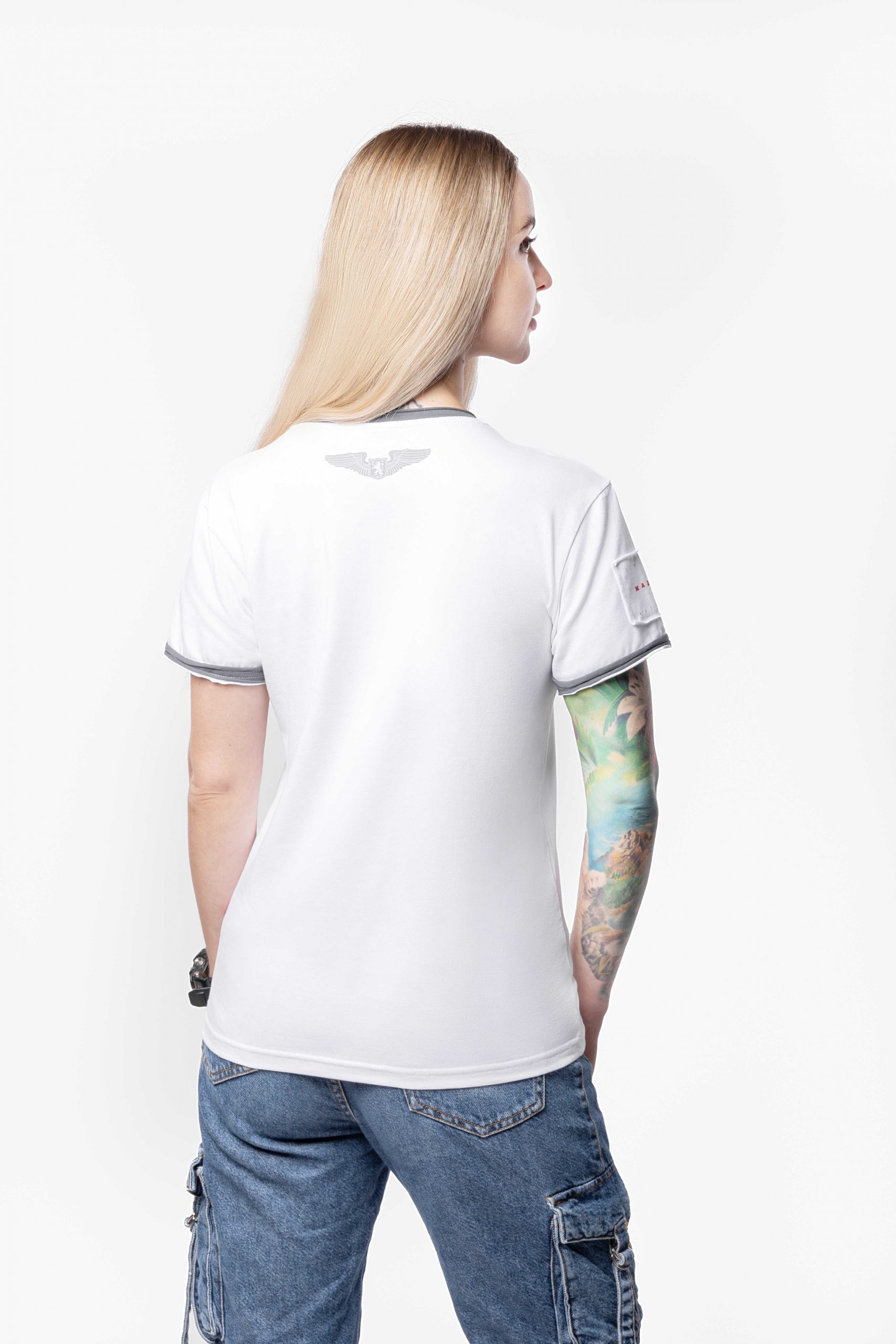 Women's T-Shirt Culture And Weapons. Color white. 1.