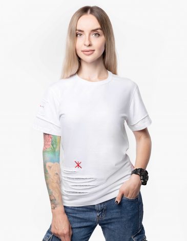 Women's T-Shirt Ukrainian. Color white. .