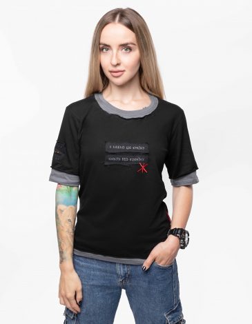 Women's T-Shirt I Love This Country. Color black. .