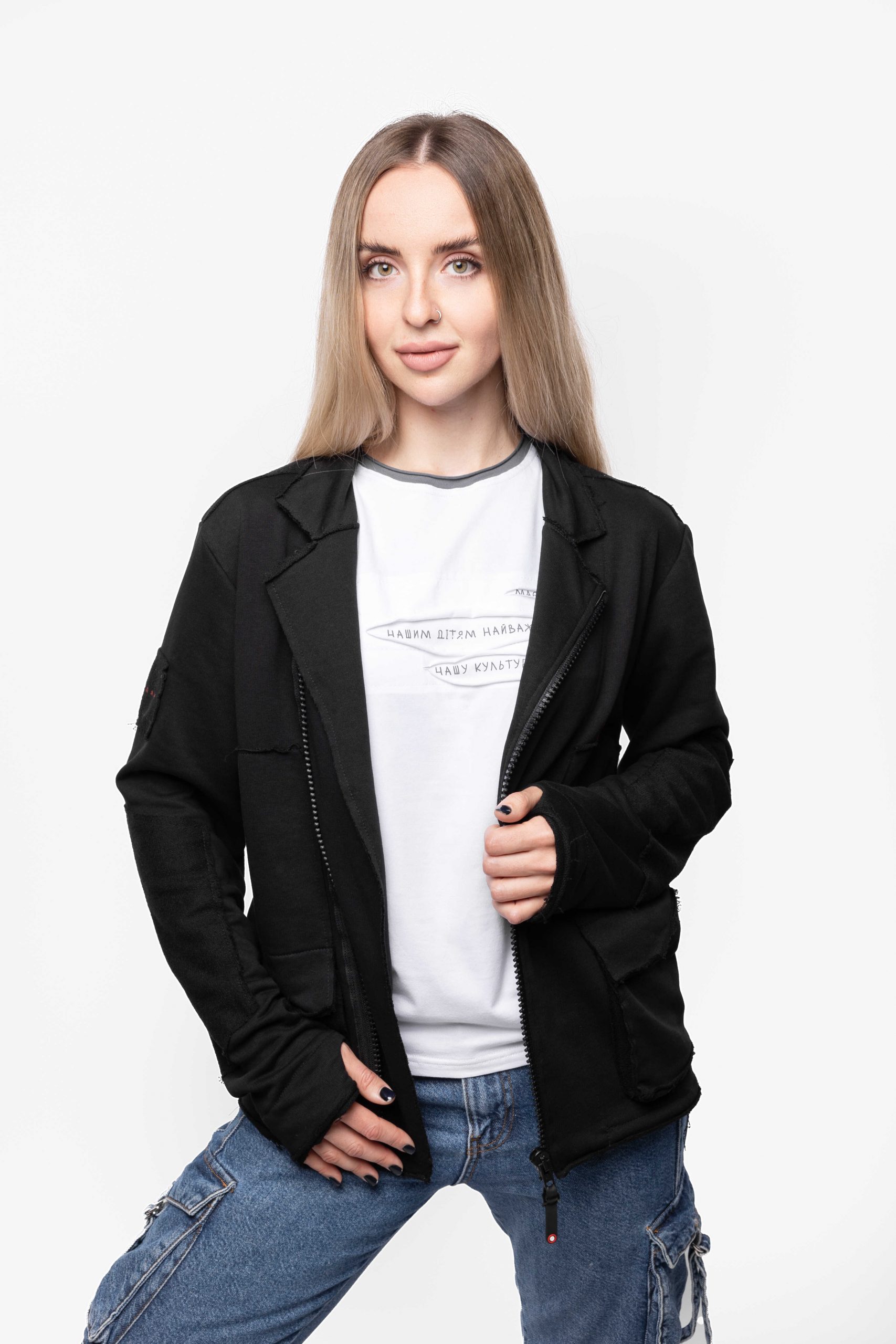 Women’s Cardigan What You Believe In. Color black. 2.