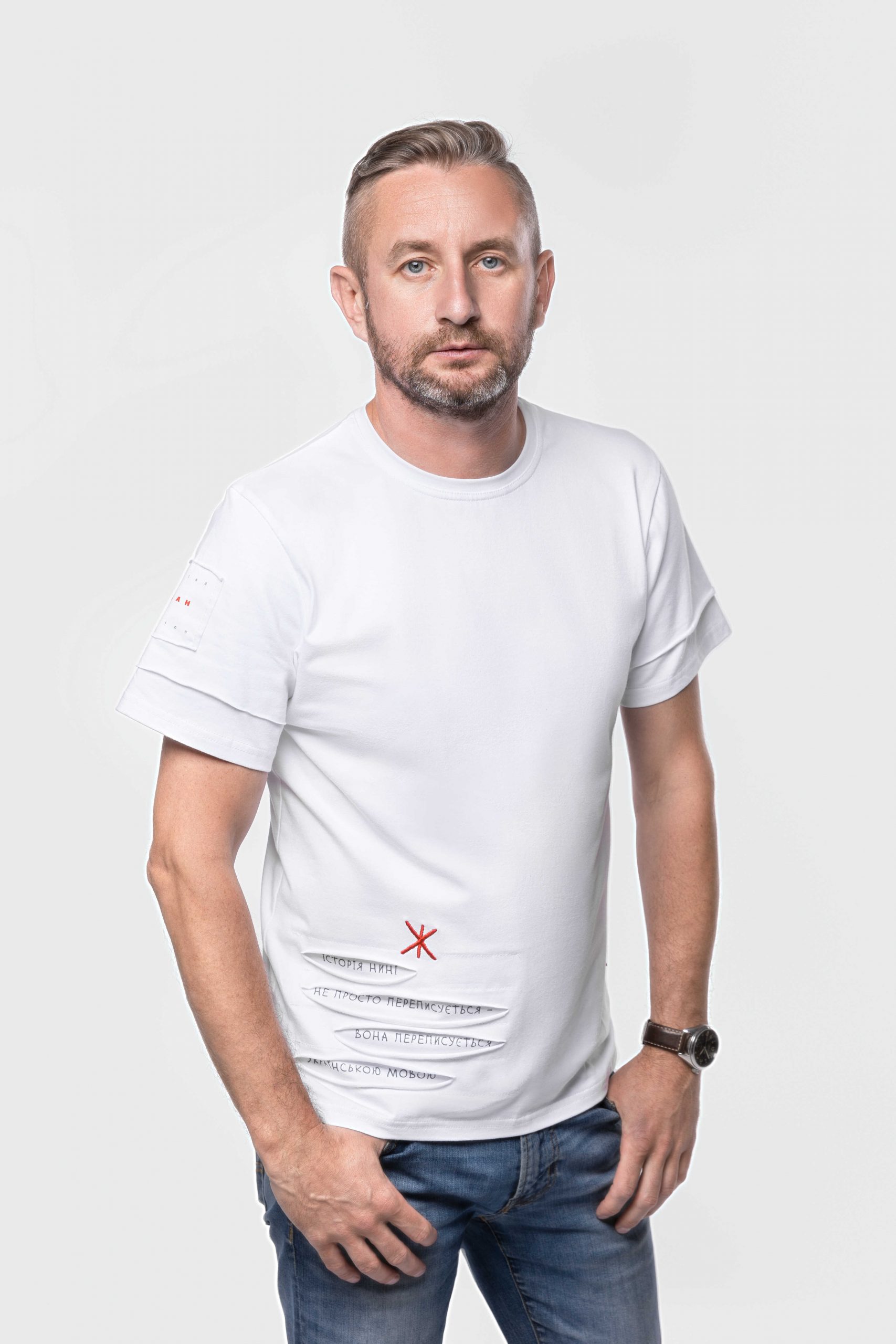 Men's T-Shirt Ukrainian. Color white. See more men’s t-shirts in the catalog.