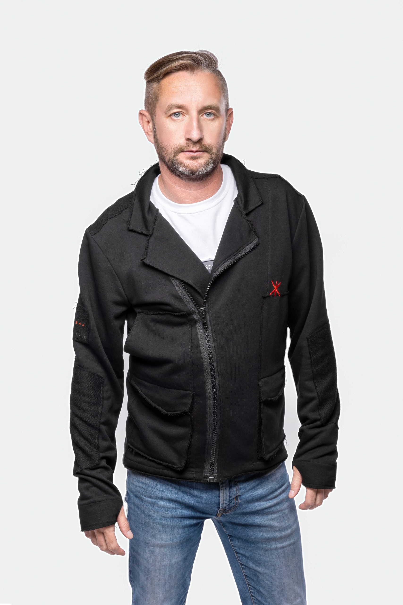 Men's Cardigan What You Believe In. Color black. .