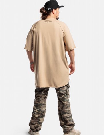 Men's T-Shirt Audiohelicopter. Color sand. .